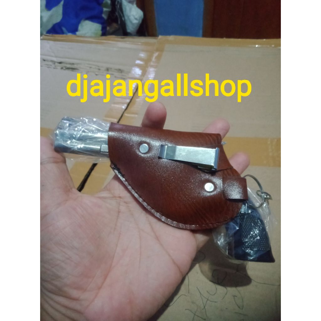 Korek Api Gas Pistol Revolver / Korek Api Bara Model Pistol Revolver Ukuran Sedang + Free Sarung