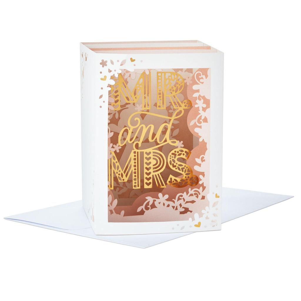 GREETING CARD- KARTU UCAPAN-HALLMARK- WEDDING- MR. and MRS. 3D POP- UP