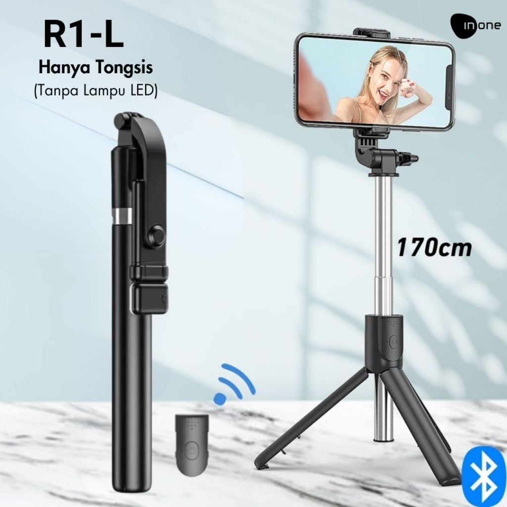 Tongsis Selfie stick Tripod R1L tongsis plus Remote Bluetooth Tripod 1.7METER