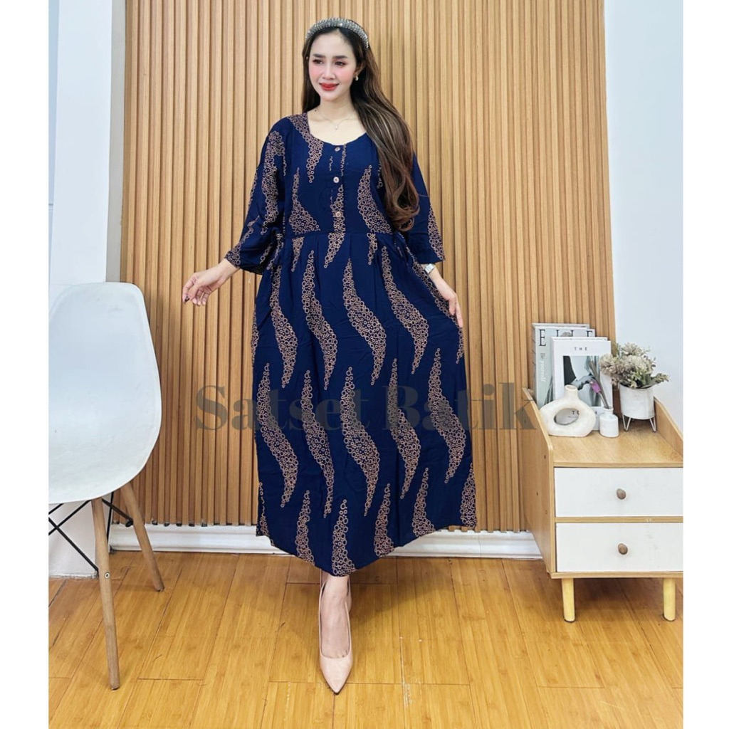 Daster Cute Gelembung Round Ball Jumbo | Bahan Rayon Premium | Lengan 3/4 Ada tali Ld 120 Pb 115