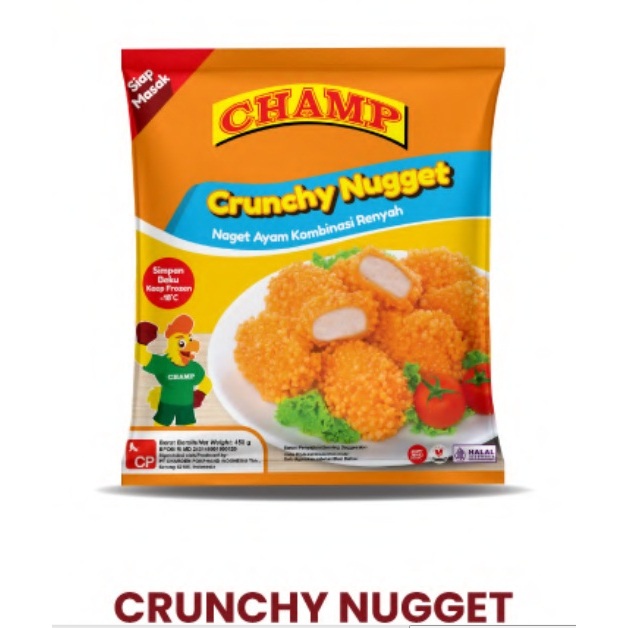 

CHAMP CRUNCHY CHICKEN NUGGET 450GR NAGET AYAM KRISPI HALAL