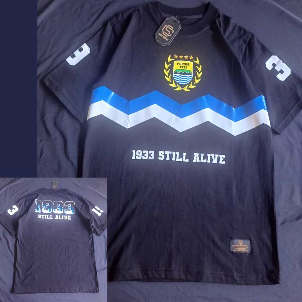 kaos persib distro still alive biru hitam