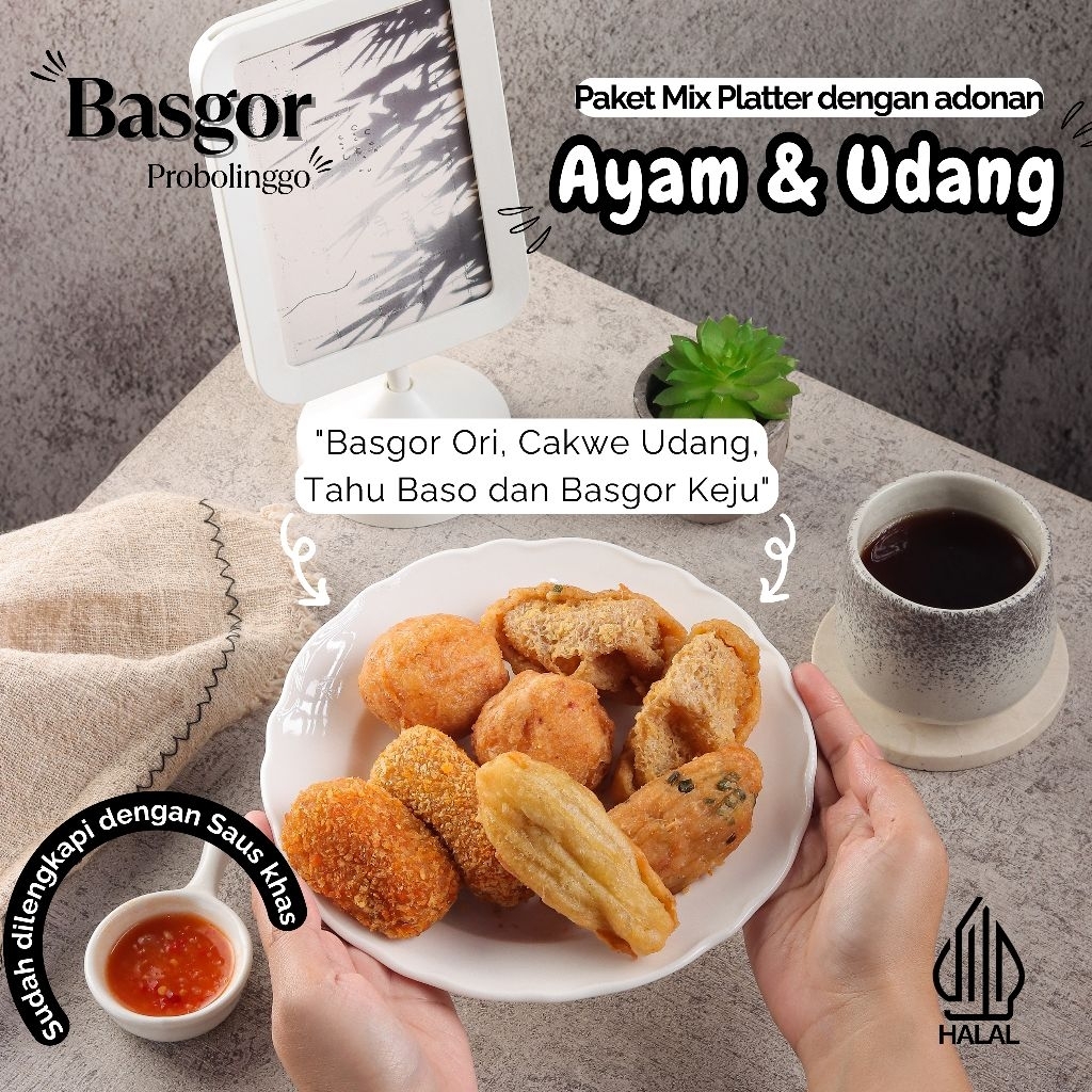 

BASGOR MIX PLATTER isi 8 pcs TERMURAH Khas BASGOR PROBOLINGGO, Baso, Bakso, Baso Goreng