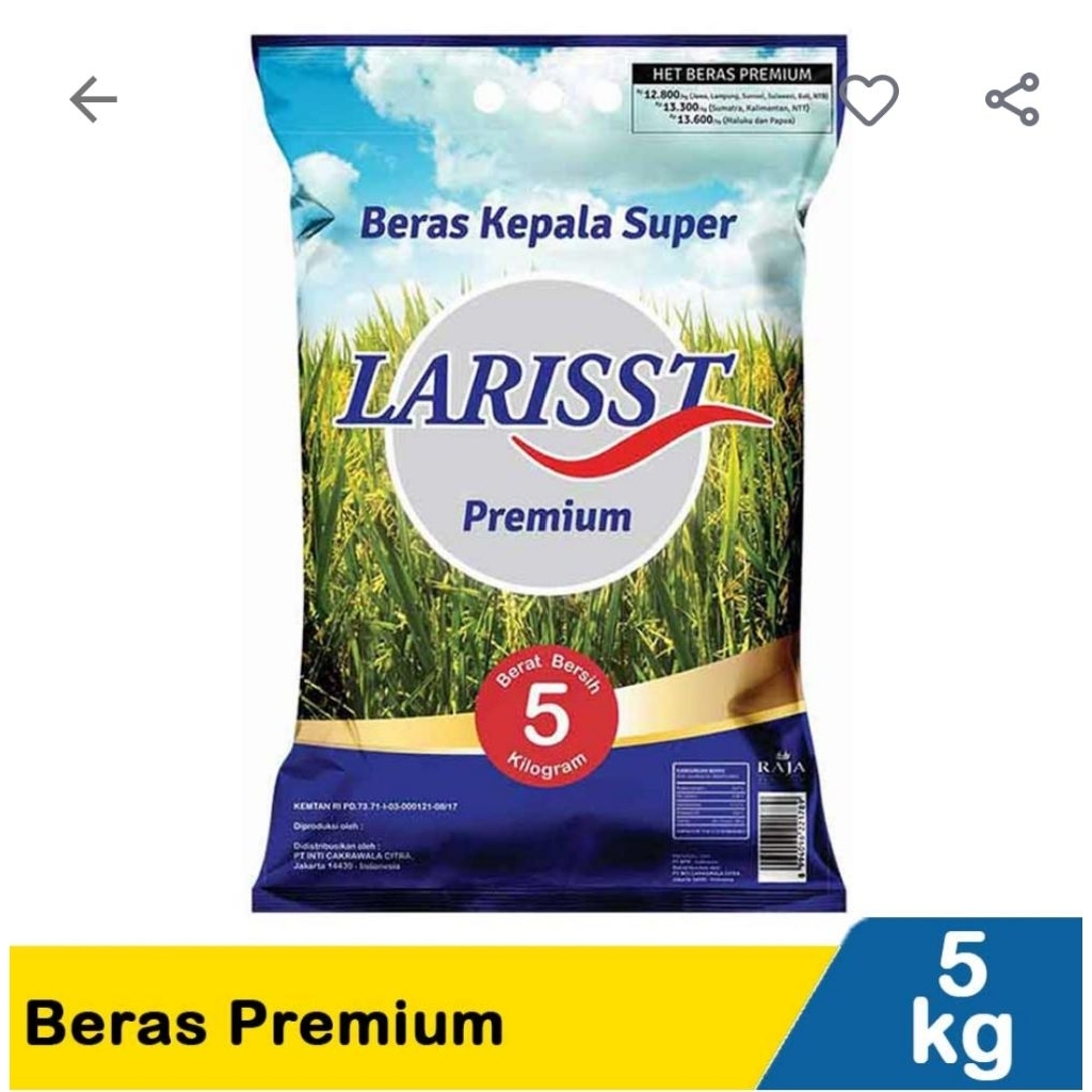 

Beras Larisst Kepala Super 5kg