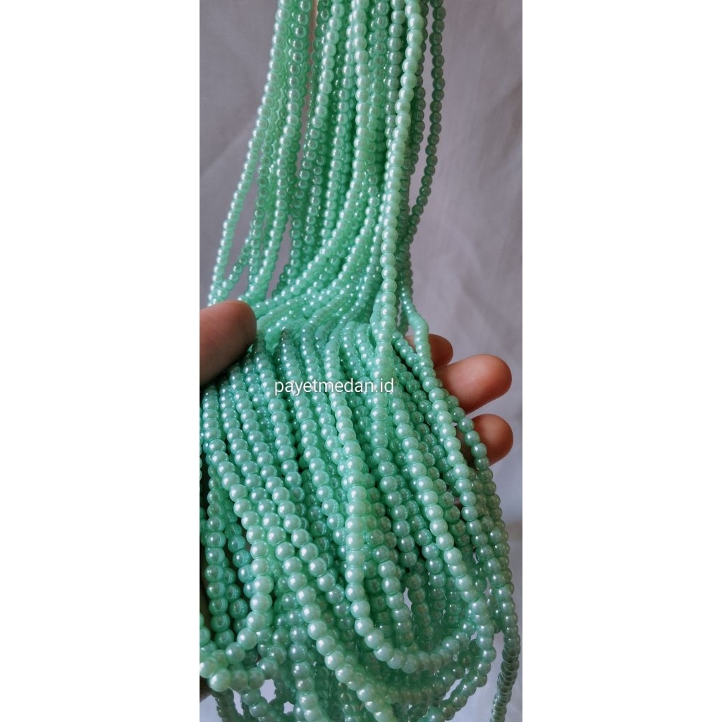 Payet Mutiara sintetis ukuran 4mm mote berat
