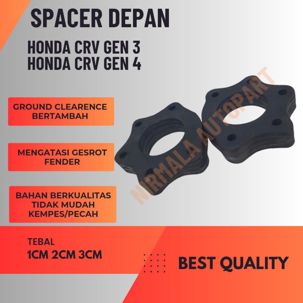 karet tatakan support shock depan honda CRV gen 3 gen 4 bahan ban 1set 2biji