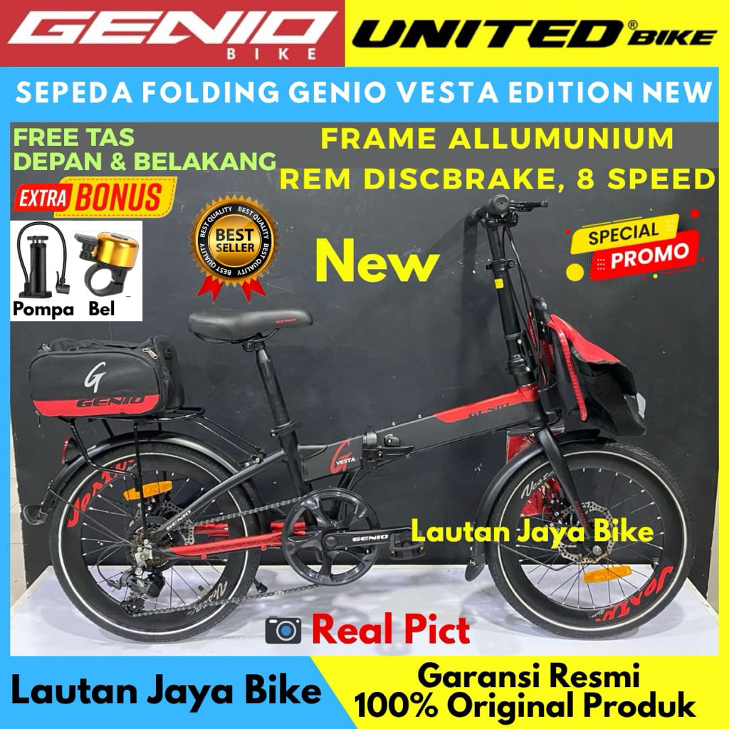 SEPEDA LIPAT 16 20 GENIO VESTA GENIO F371 Rem Discbrake Operangigi Terbaru