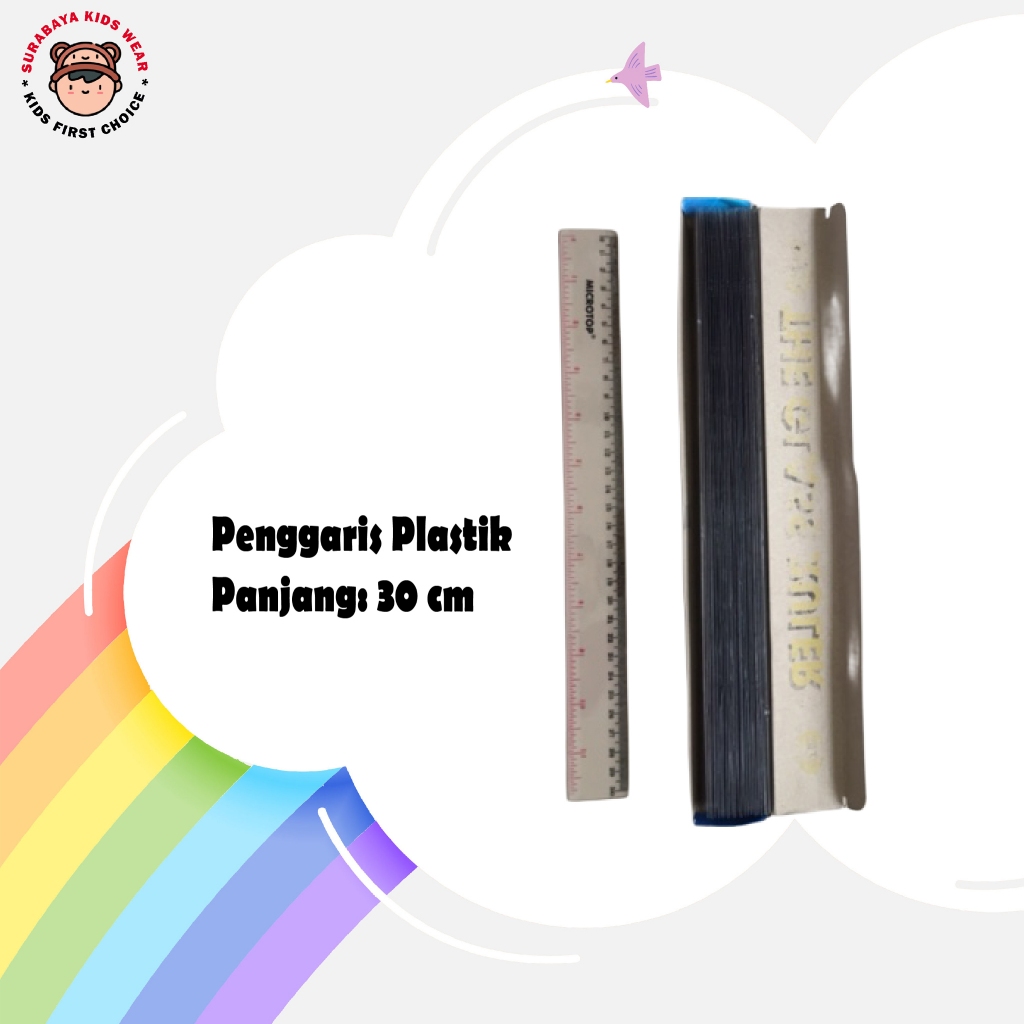 

Penggaris Plastik Panjang 30 cm Alat Tulis Perlengkapan Sekolah Kantor