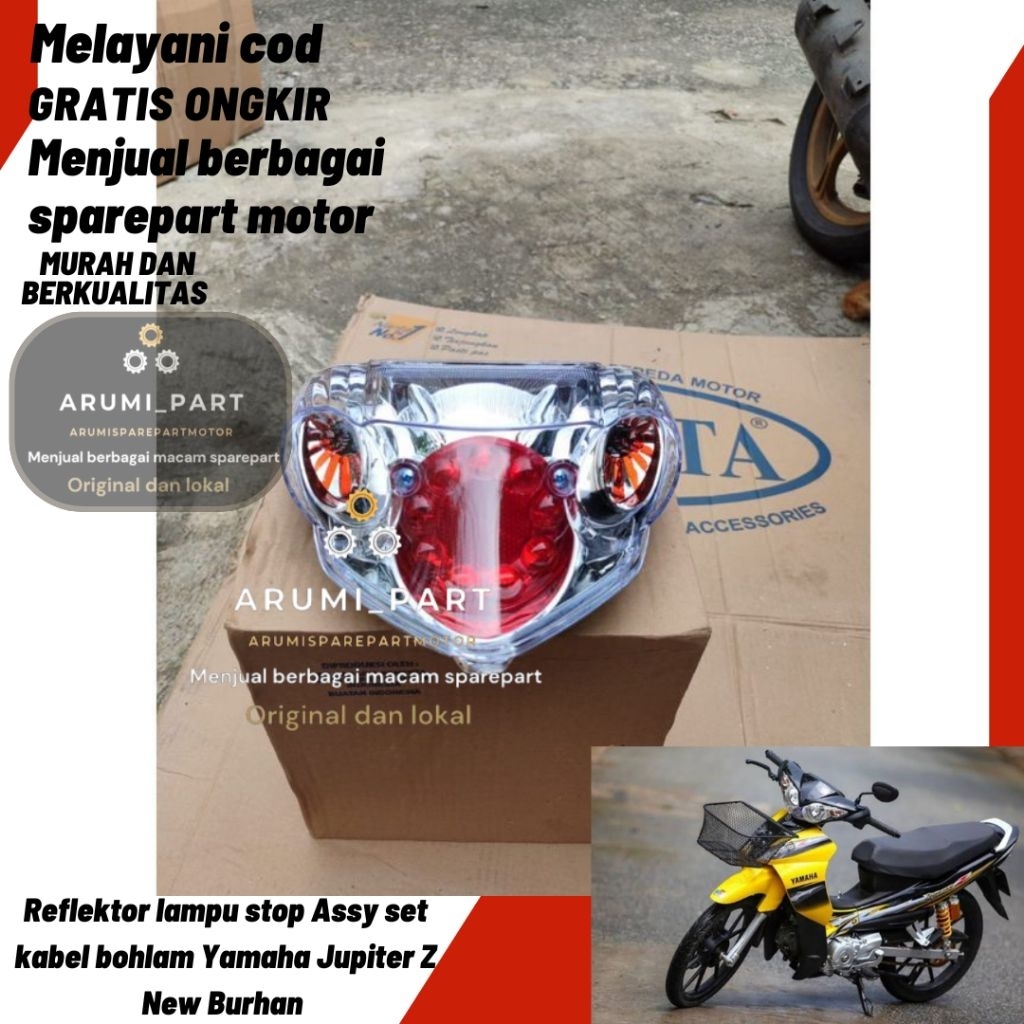 Reflektor lampu stop Assy set kabel bohlam Yamaha Jupiter Z New Burhan burung hantu