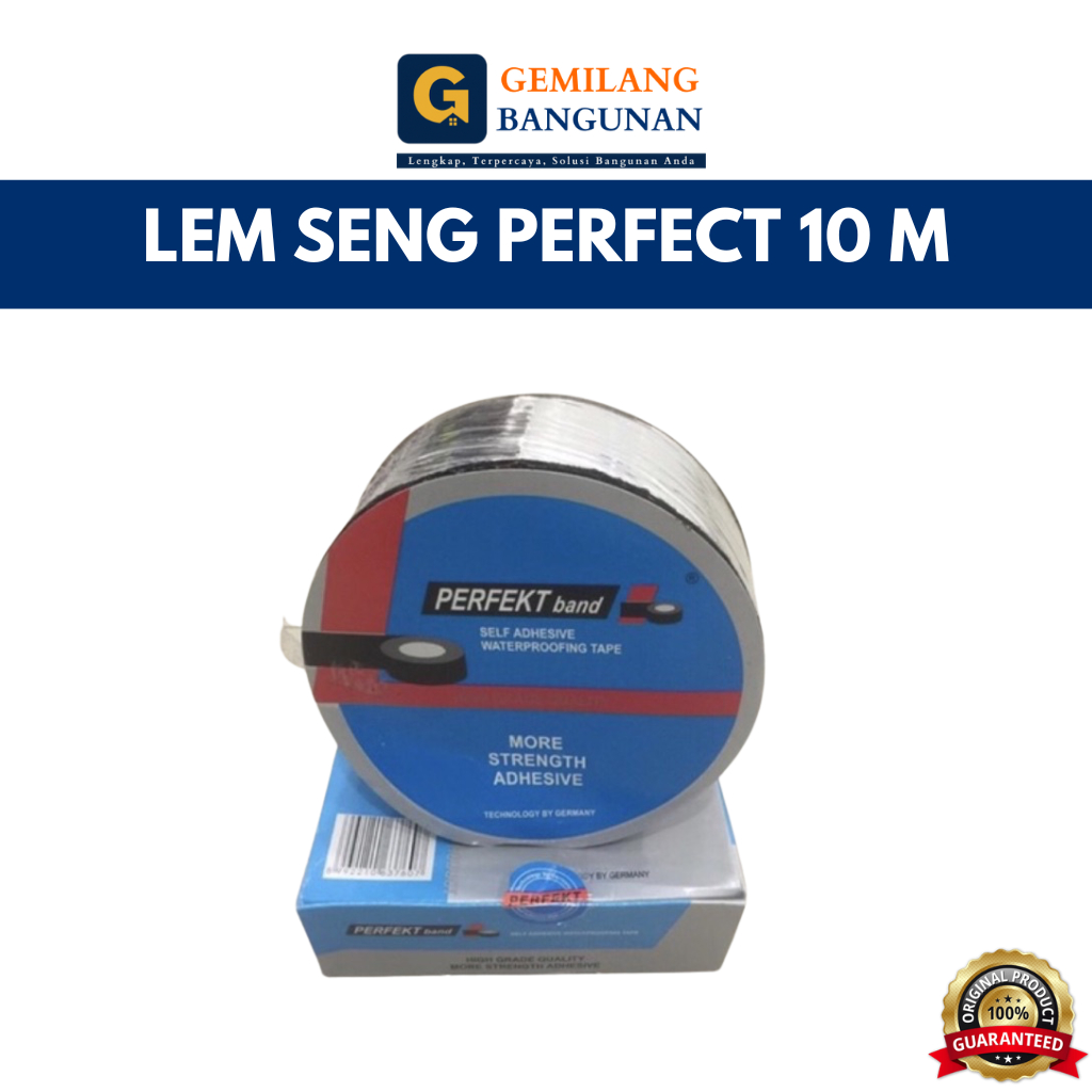 Lem Seng PERFECT 10 METER / Lem Seng Anti Bocor PERFEKT / Lem Seng / Lem Tambalan Seng Genteng 10 Me