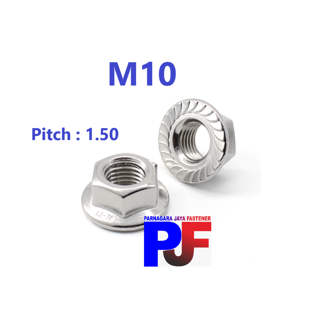 Mur Flange M10 / Mur Flange Stainless M10 / SUS 304 Flange Nut