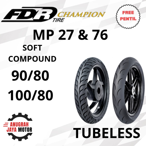 FDR MP 27 MP 76 90/80 100/80 Soft Compound Tubeless Ban Motor Ring 14 Ban Motor Matic Ban Racing Rin