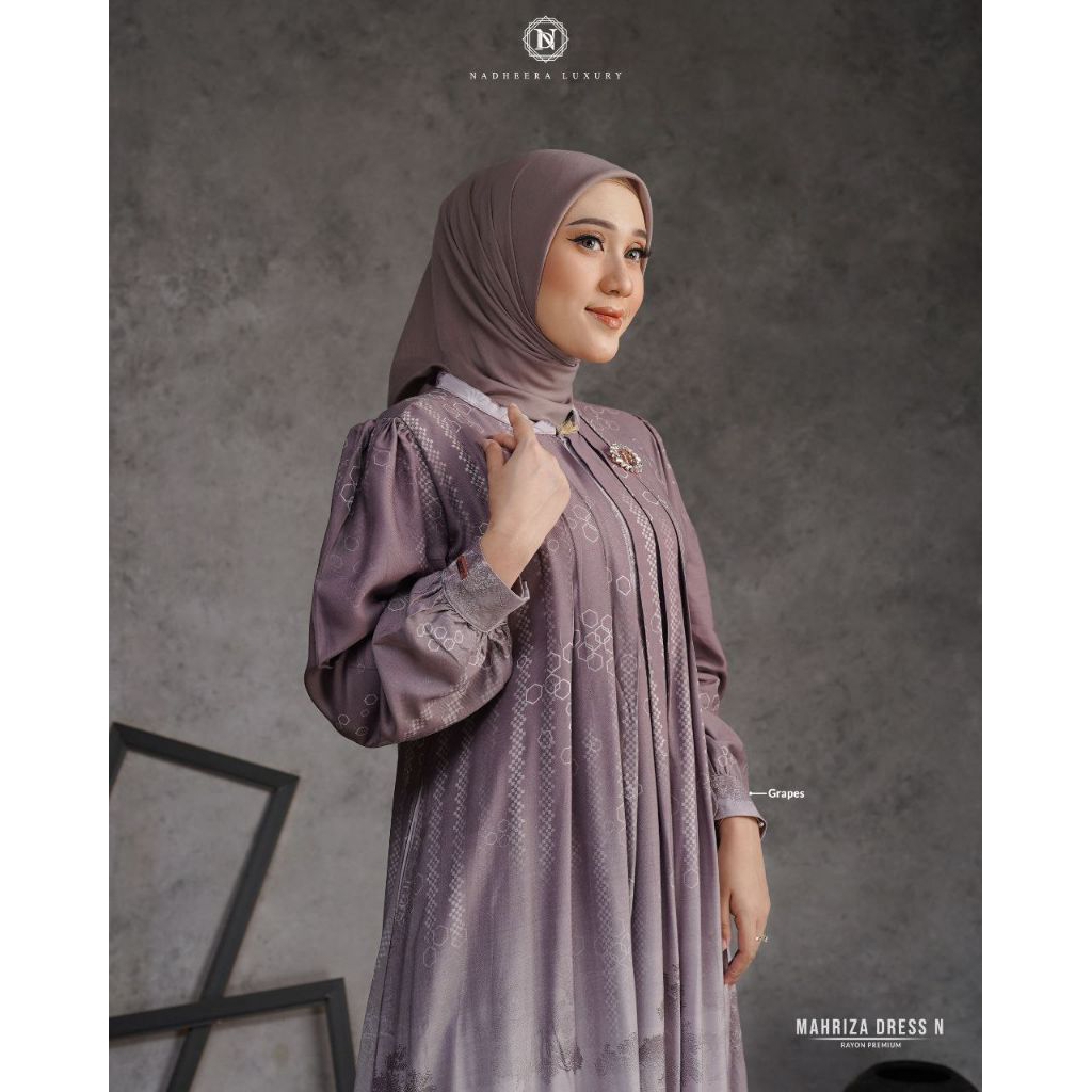 GAMIS MUSLIMAH TERBARU/ DRESS KEKINIAN/ GAMIS SIMPEL NADHEERA LUXURY MAHRIZA DRESS N