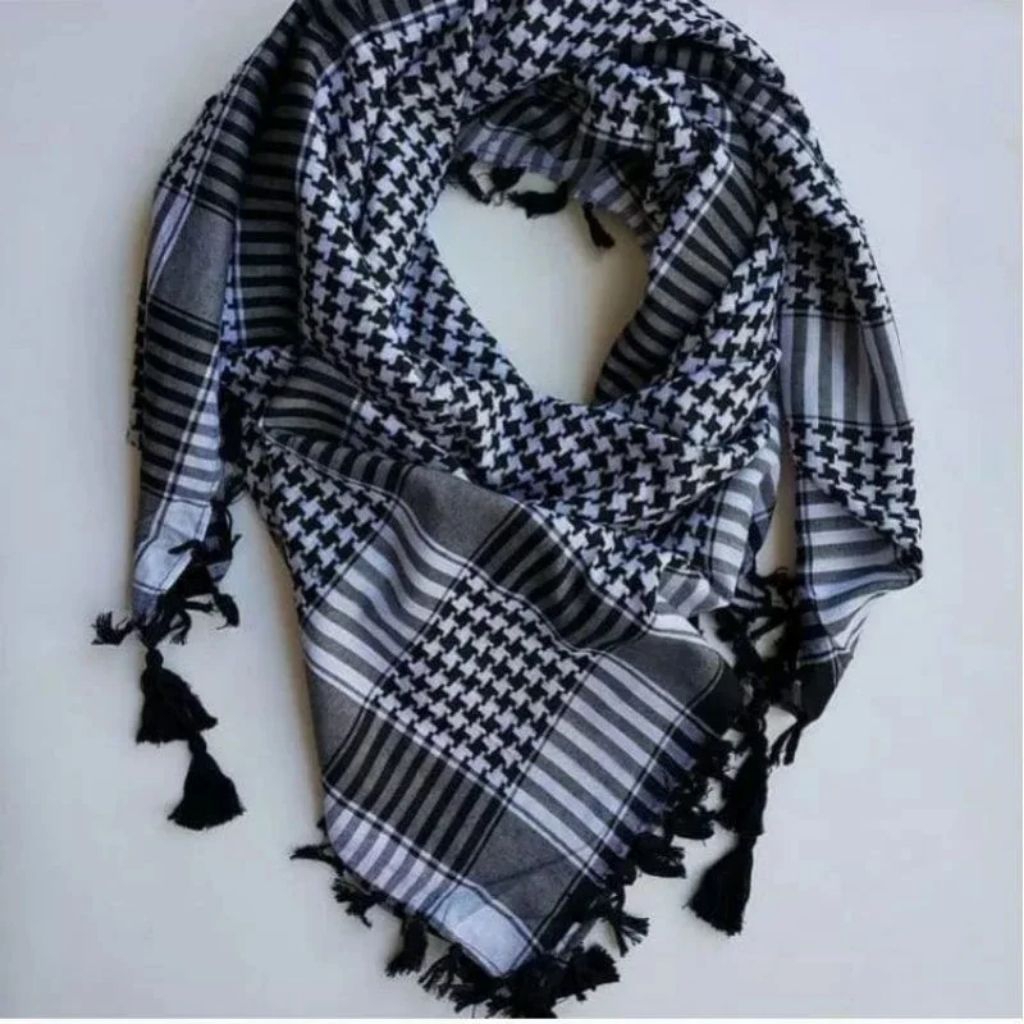 Sorban Arab Habib Laki-Laki Anak-Anak Santri Pondok Hitam Putih Dewasa Tactical Rumbai Ronce