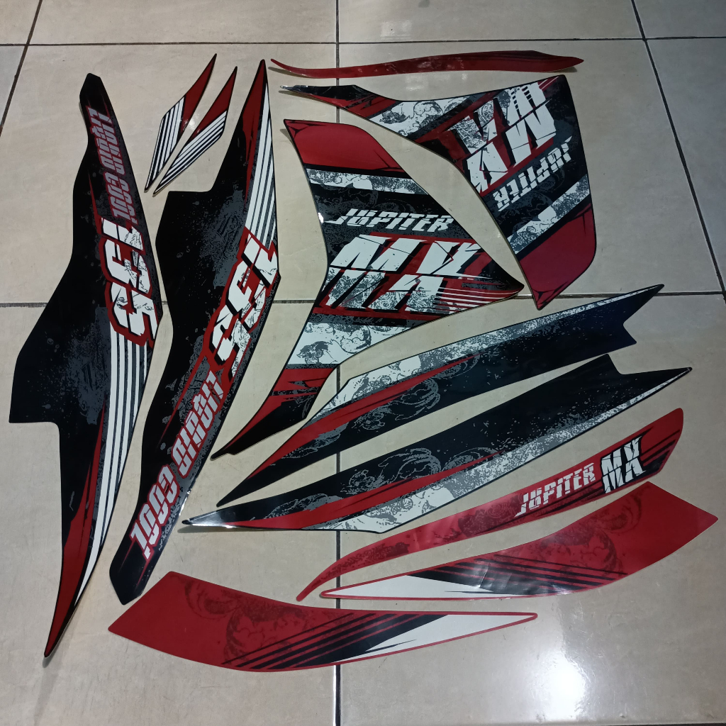 stiker striping yamaha jupiter mx new 135 2013 merah lis body standar berkualitas original