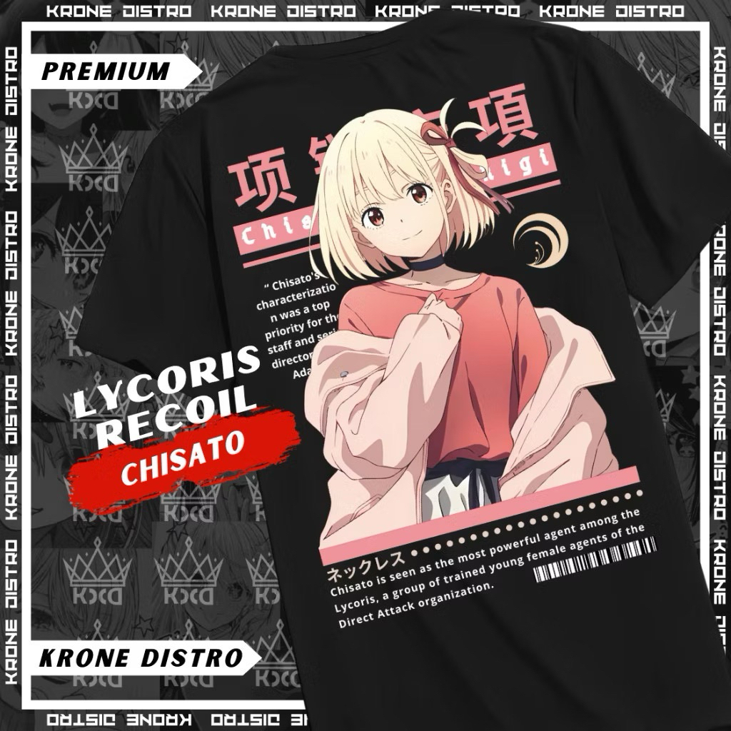 KAOS-TSHIRT KARAKTER ANIME LYCORIS RECOIL CHISATO