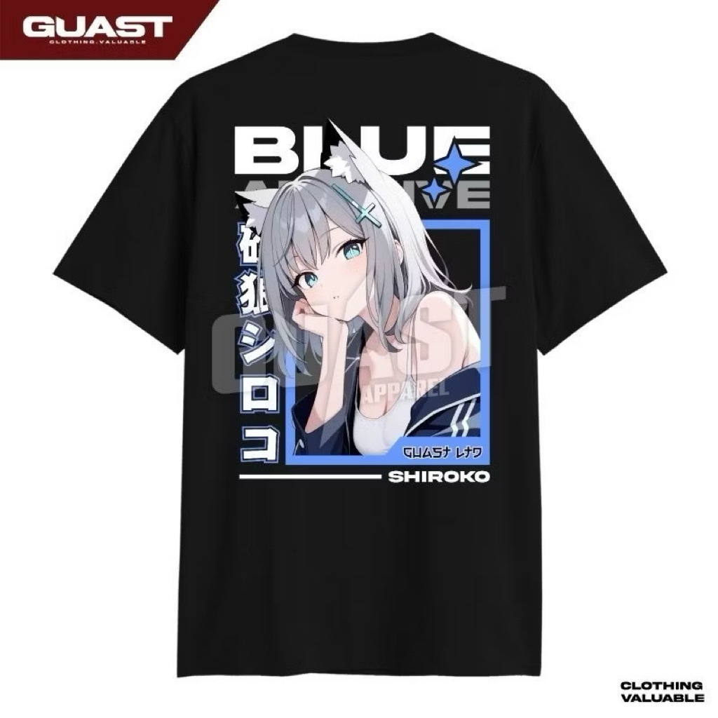 KAOS/TSHIRT KARAKTER ANIME BLUE SHIROKO