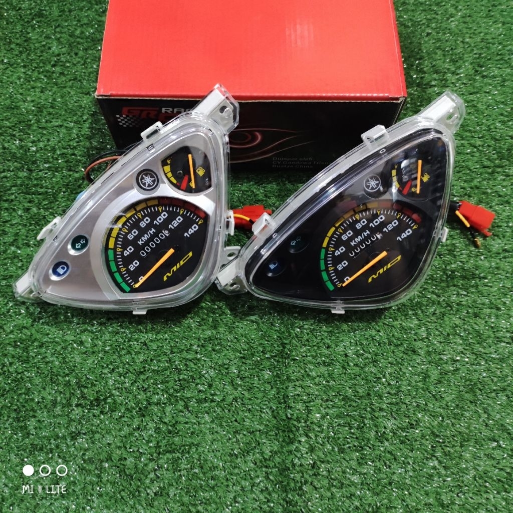 spidometer kilometer motor Mio sporty Mio smile spidometer pelangi frame hitam dan silver spidometer