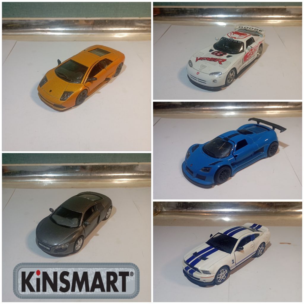 1/32 1/36 1/38 Kinsmart loose bekas Ford Mustang Shelby, Audi R8, Lamborghini Murcielago, Dodge Vipe