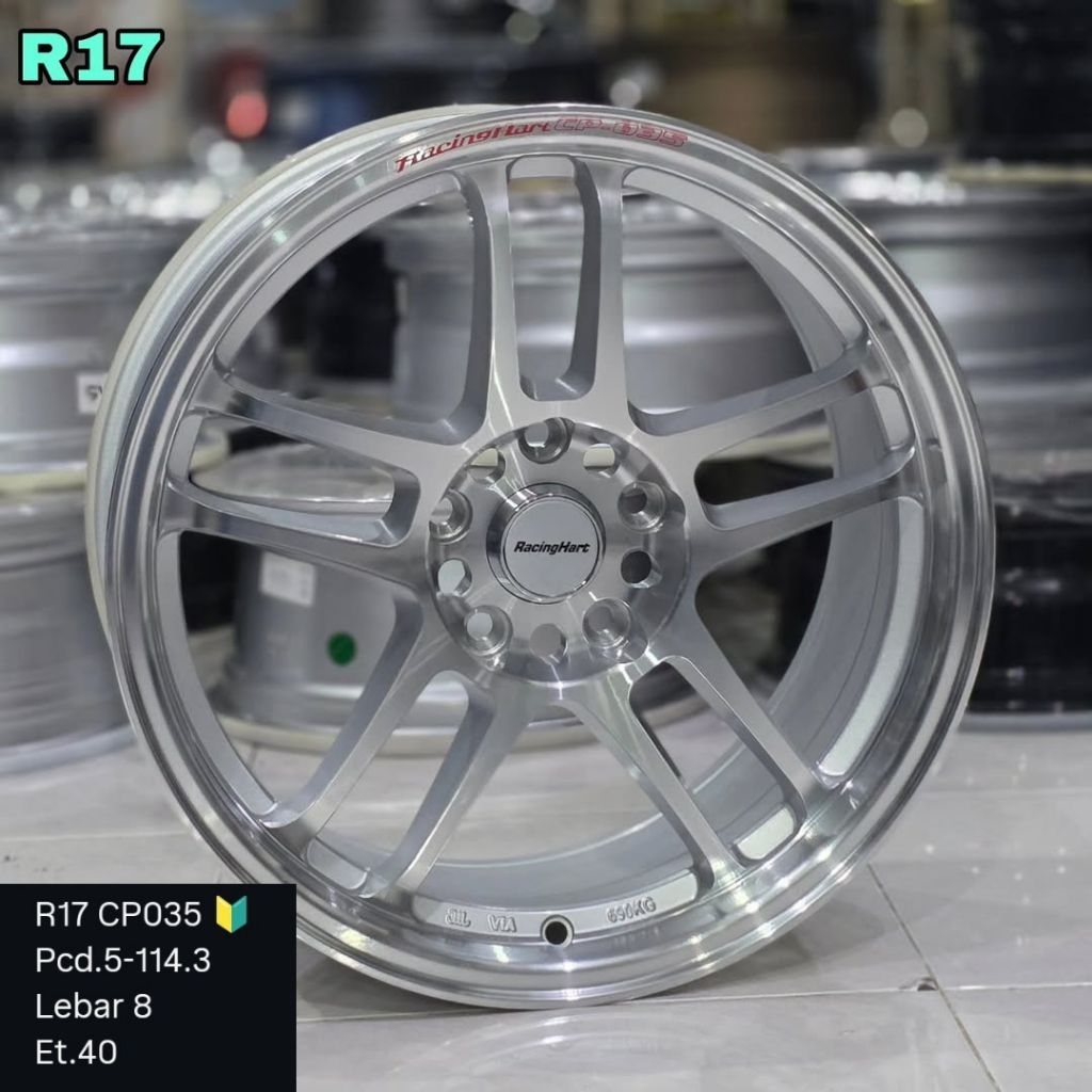 velg mobil cp-035 ring 17 lebar 8 et40 polish untuk innova ertiga xpander terios hrv civic grand max