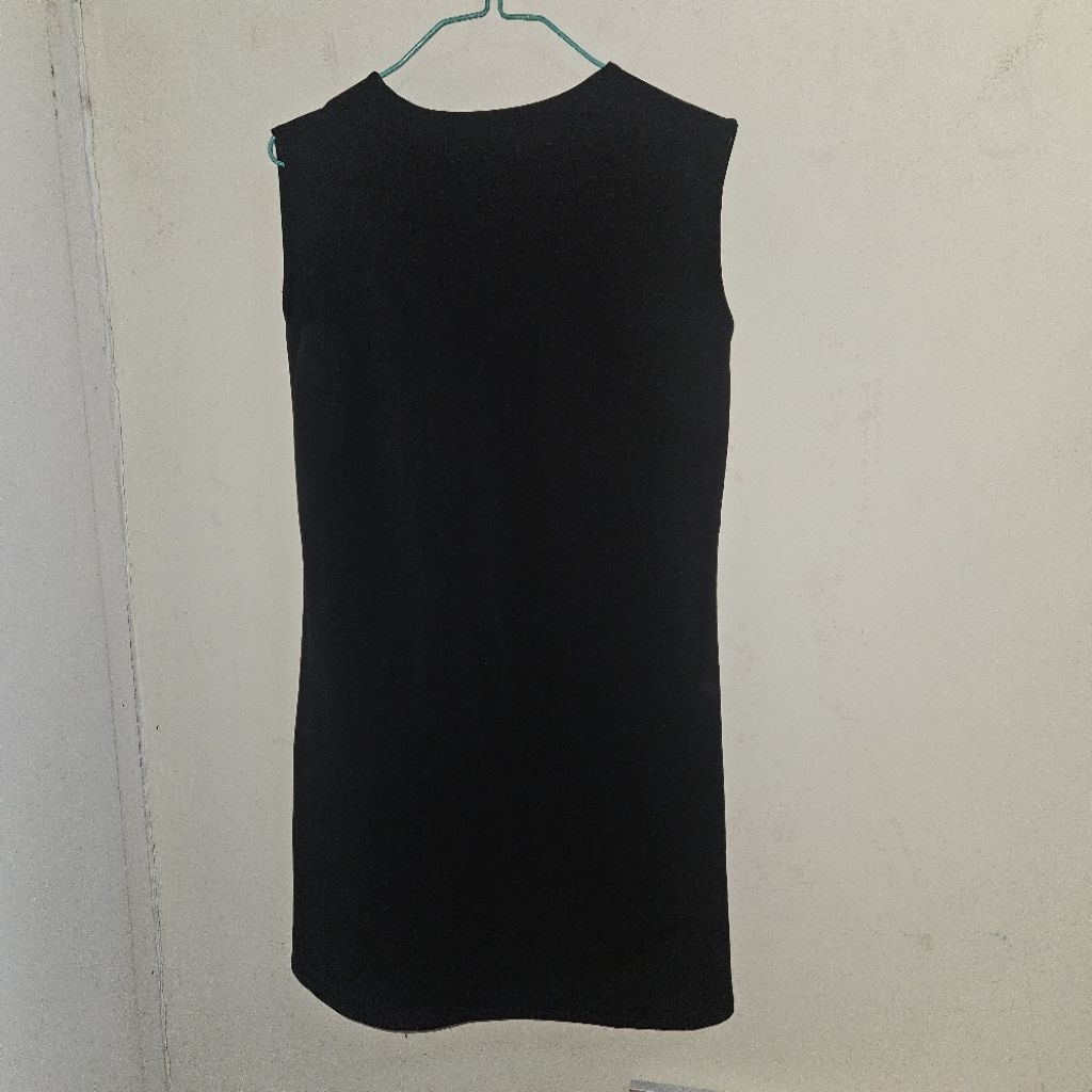 Drese V neck Hitam - Black V neck Dress - Dress Casual V Neck - Black Casual Dress - Dress Hitam