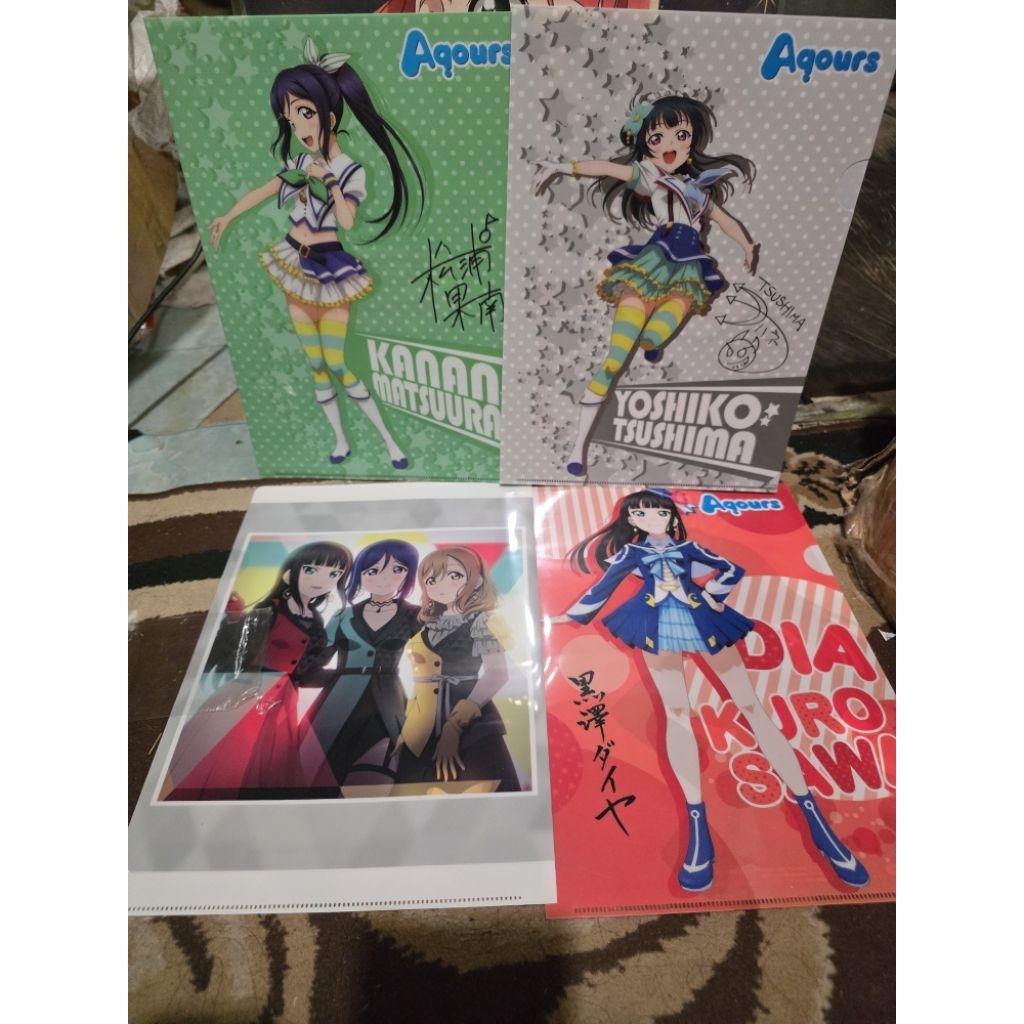 

love live sunshine aqours azalea matsuura kanan kurosawa dia tsushima yoshiko kunikida hanamaru clear file cf a4