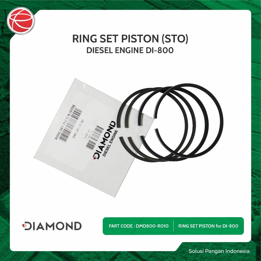 RING SET PISTON (STD) / SPAREPART FOR DIAMOND DIESEL ENGINE DI 800 / MESIN DIESEL 8HP / MESIN SOLAR