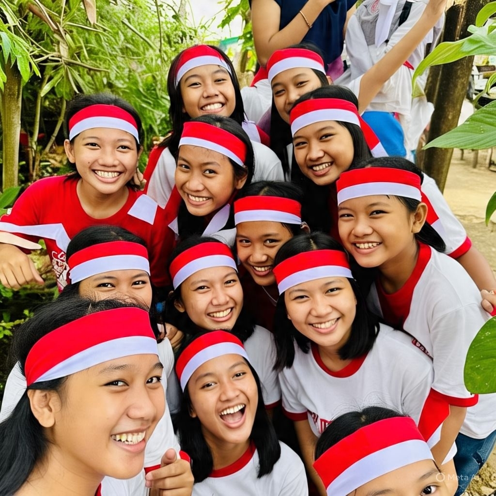 Bendera merah putih kain ikat kepala Dewasa / Anak Aksesoris HUT RI Bandana kepala / hiasan kepala