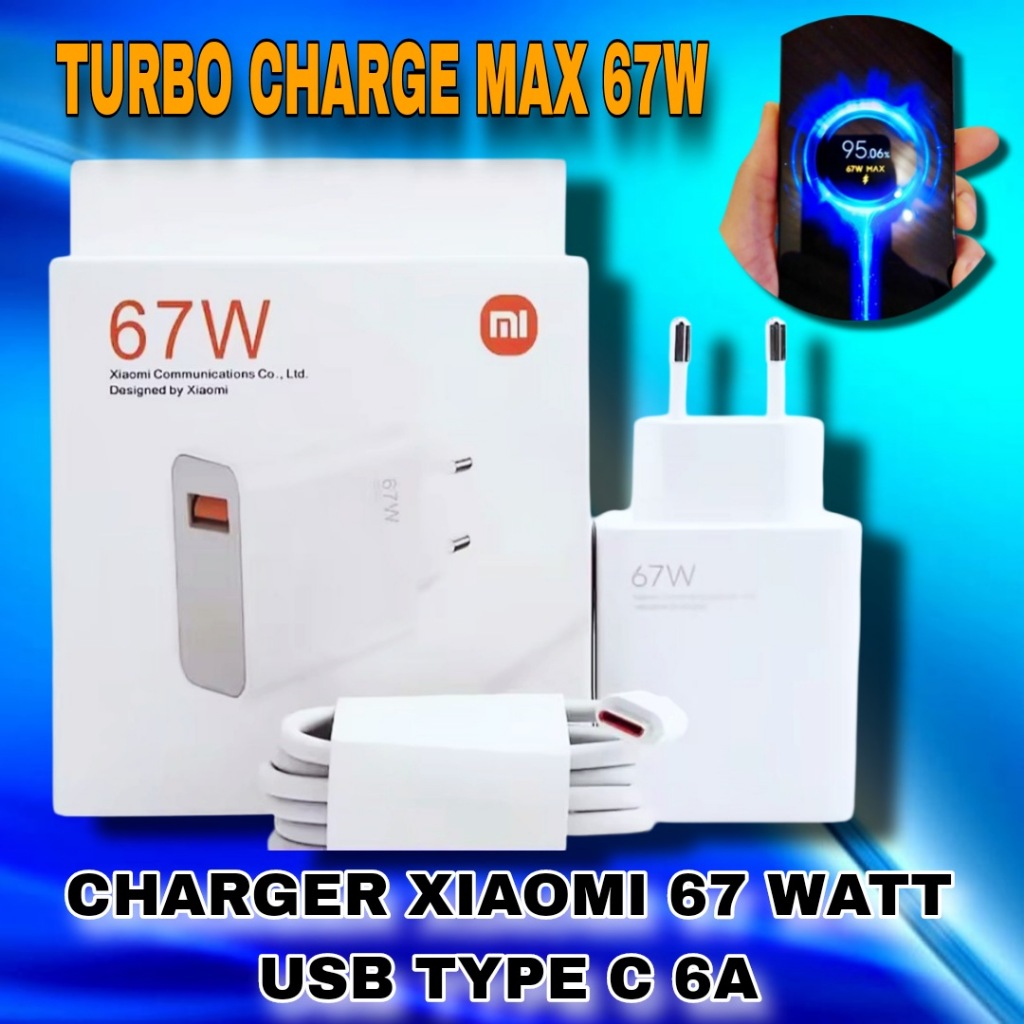(PROMO) Charger Xiaomi 67W Turbo Charge / POCO / BLACK SHARK / 6A USB TYPE C 67 WATT
