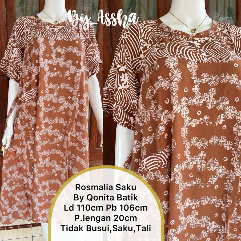 Qonita Daster Batik Pekalongan Rosmalia Saku