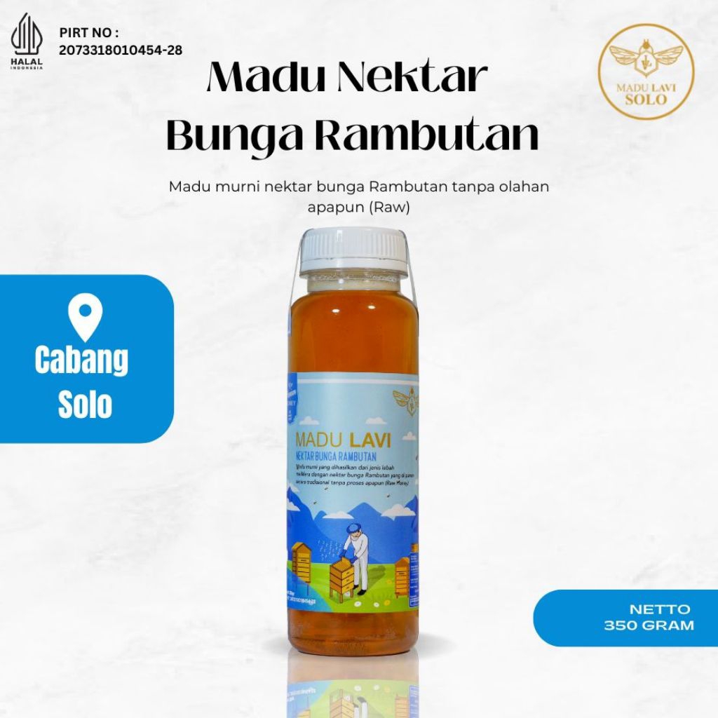 

[ Madu Lavi Solo ] Madu Asli Alami 100% Grade A Madu Nektar Rambutan 350gr