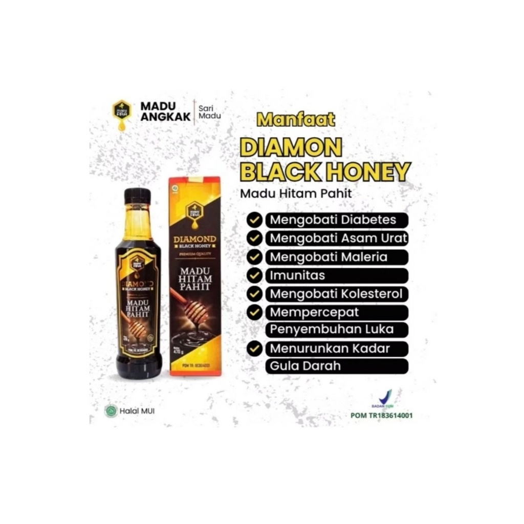 

MADU HITAM PAHIT DIAMOND BLACK HONEY MADU FIRA premium quality 470 gr HALAL BPOM