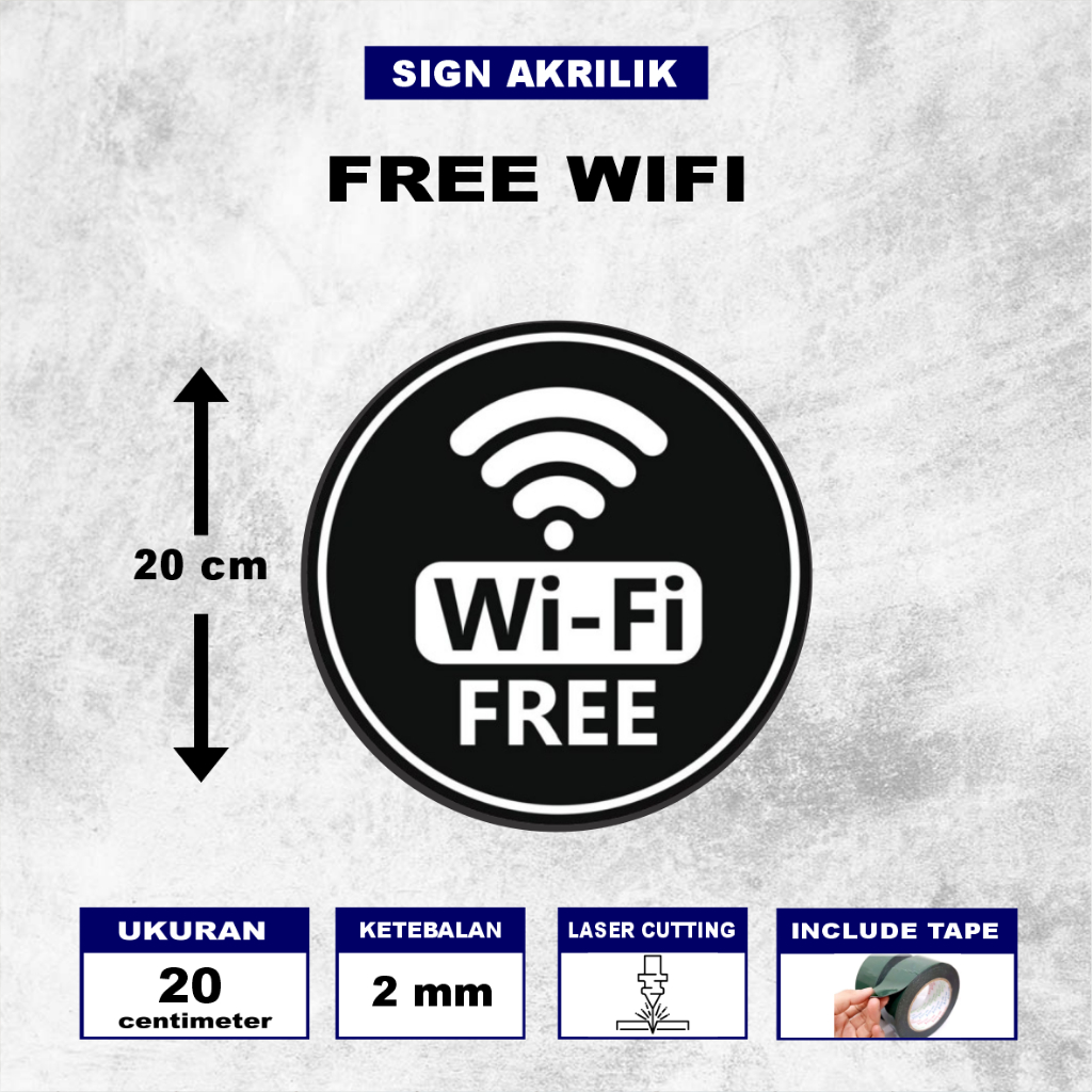 

Papan Akrilik Wifi Ukuran 20cm - Sign Acrylic Wifi