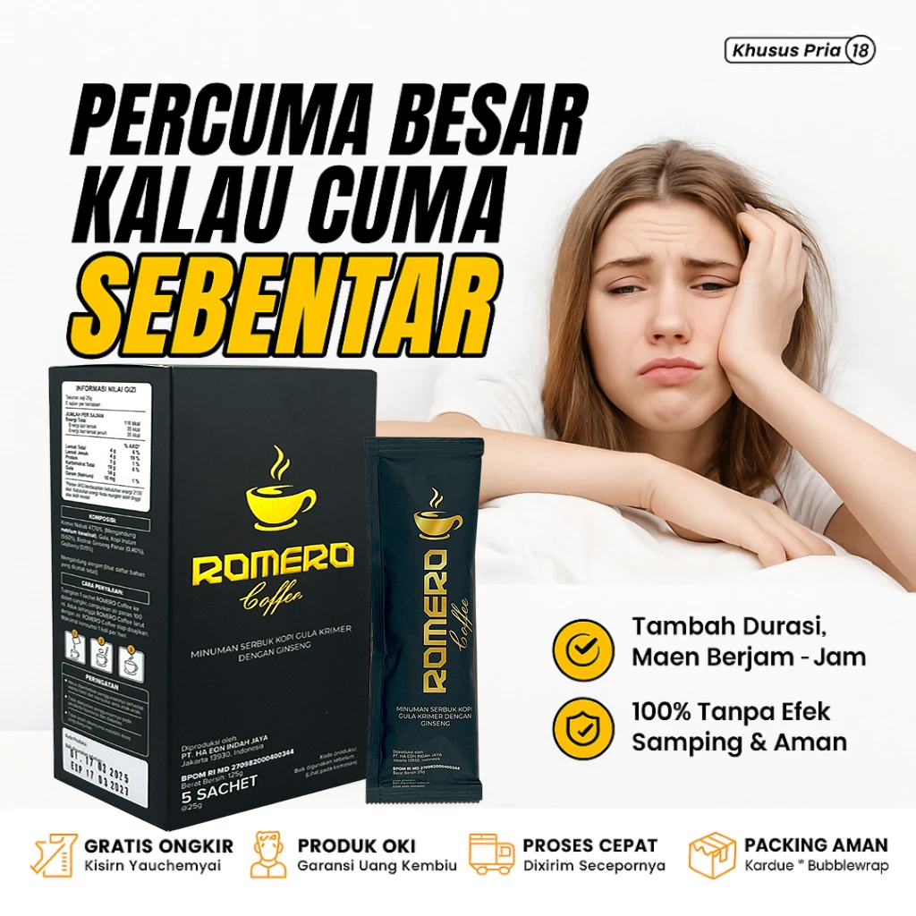 

Kopi Romero | Kopi Malam Jumat Kopi Stamina Pria Dewasa | Penambah Stamina untuk Pria | Sudah BPOM & Halal