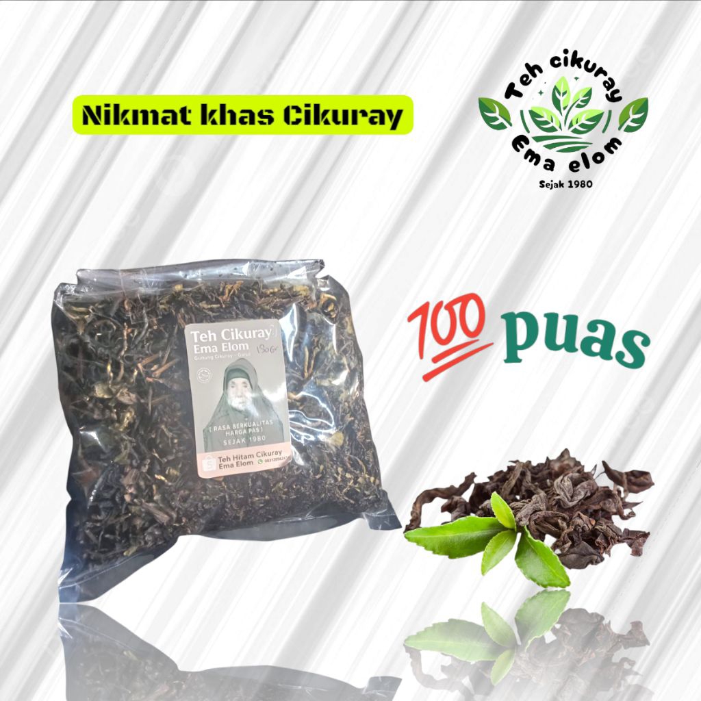 

teh hitam organik asli gunung Cikuray Ema elom 250gr