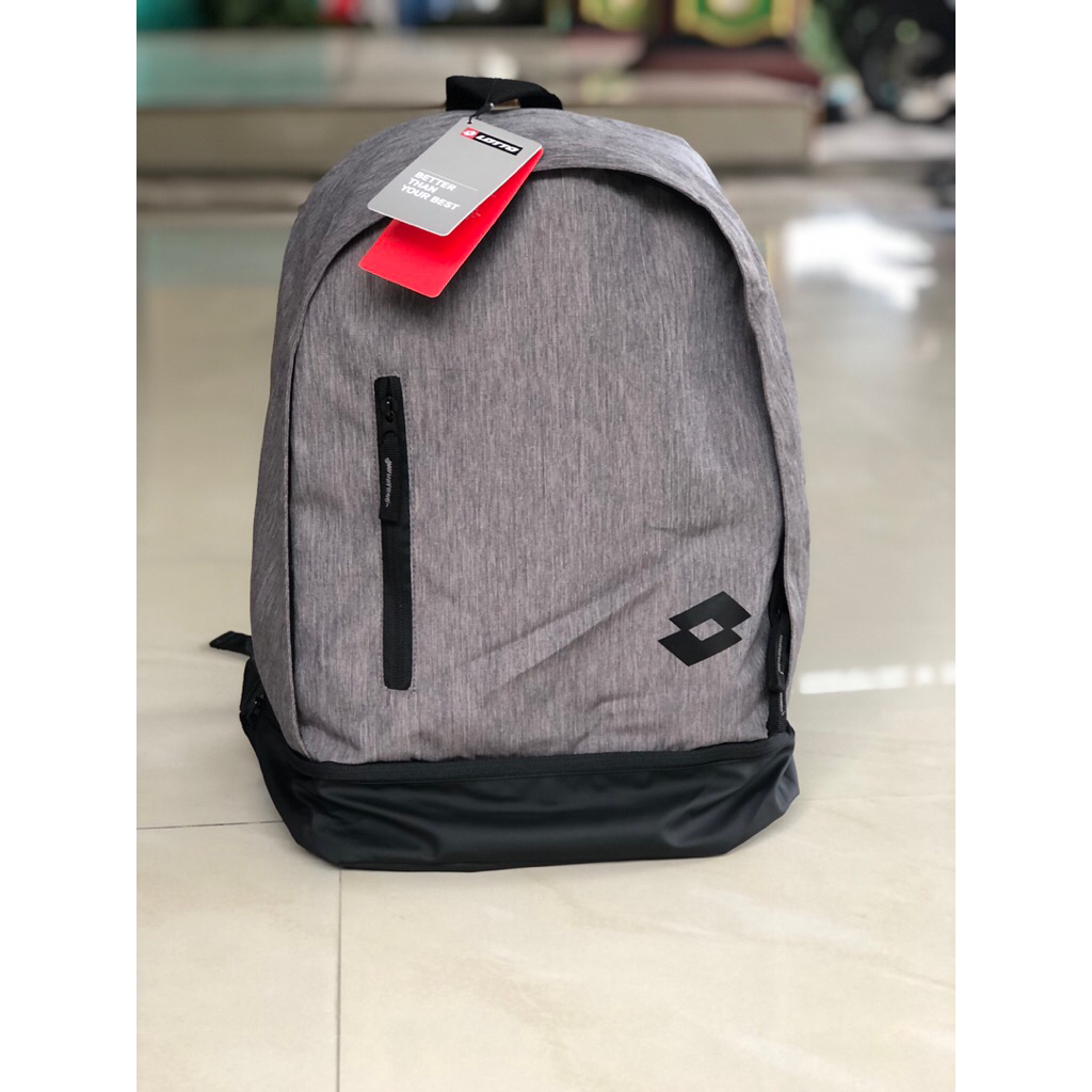 Tas ransel lotto backpack grey black original resmi