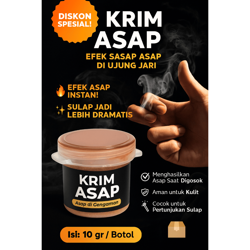Krim Asap Sulap – Efek Asap Instan di Jari | Aman & Praktis | Isi 10gr