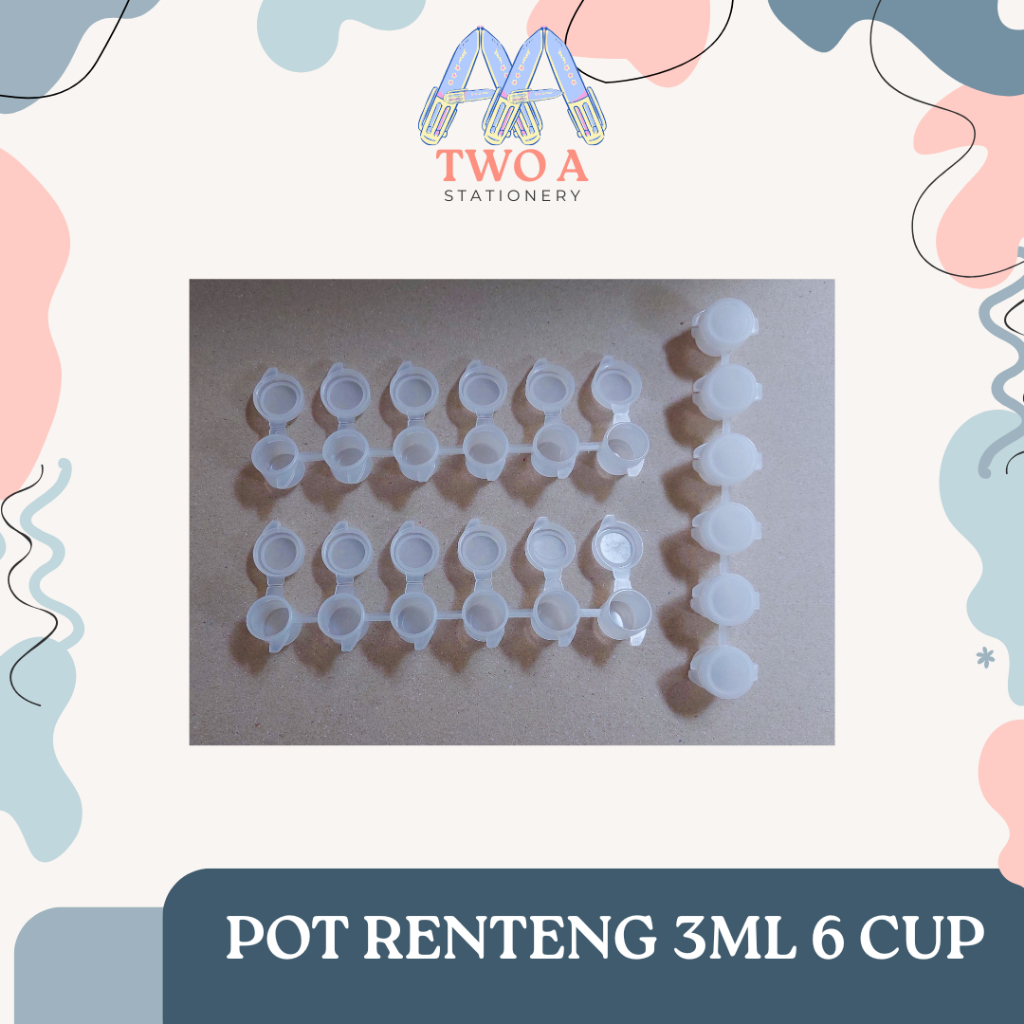 POT CAT RENTENG 3 ML X 6 CUP / EMPTY PAINT STRIPS / TABUNG TEMPAT CAT PAINT / POT CAT MINI 3 ML X 6 