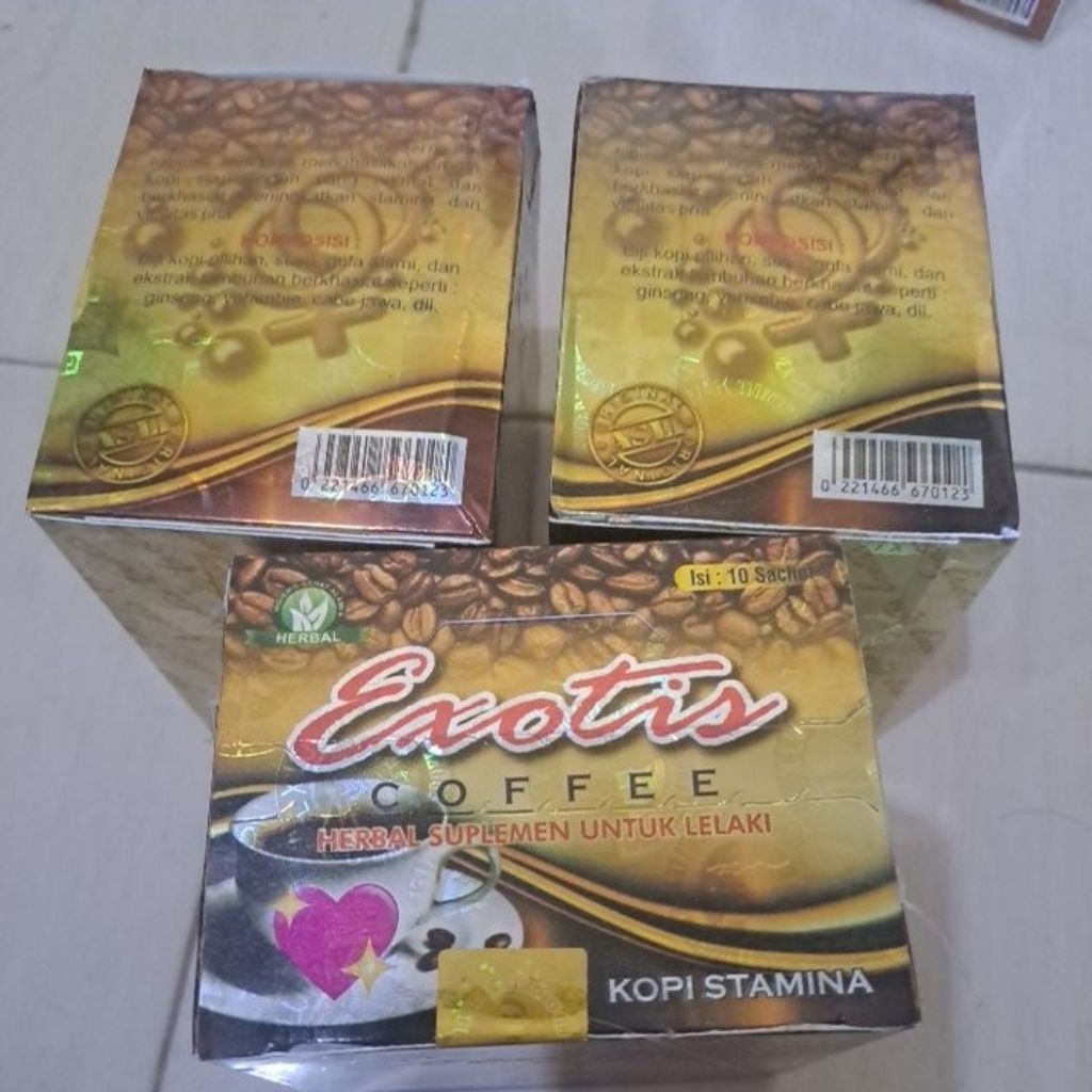 

kopi stamina,EXOTIS COFFEE(per box isi 10 sacher)