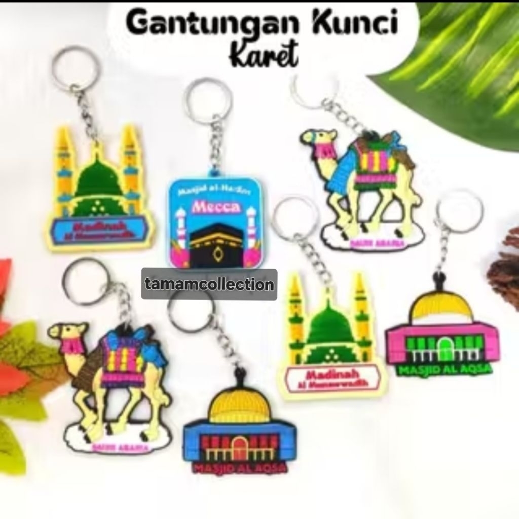 Gantungan Kunci Karet Premium Gantungan Kunci Oleh oleh Haji dan Umroh Premium Magnet Kulkas Oleh Ol