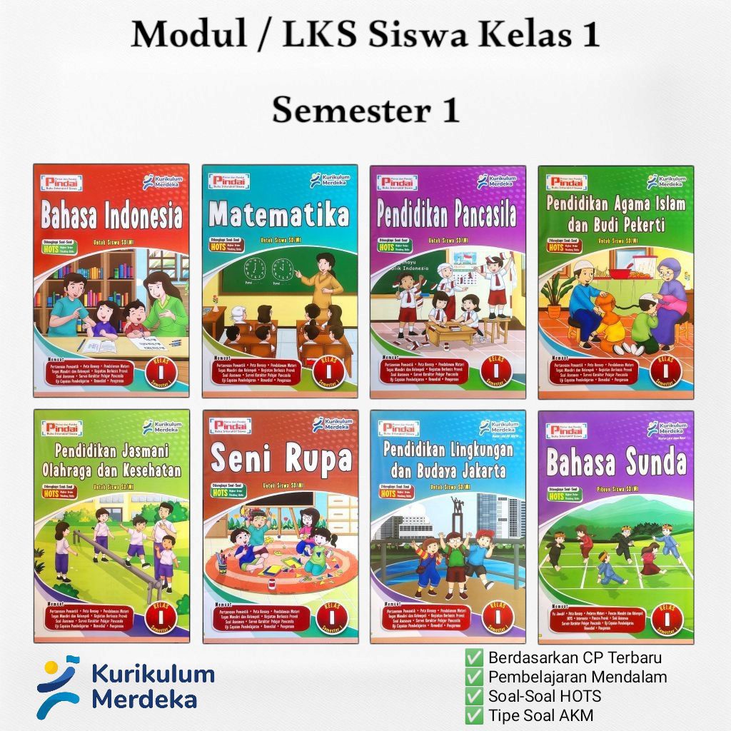LKS / Modul Siswa Buku PINDAI SD / MI Kurikulum Merdeka K-21 SEMESTER 1 kelas 1 kelas 2 kelas 3 kela