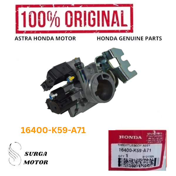 Trotel Throttle Body Assy Motor Honda Vario 150 eSP K59J 16400K59A71 16400-K59-A71 ori original Hond