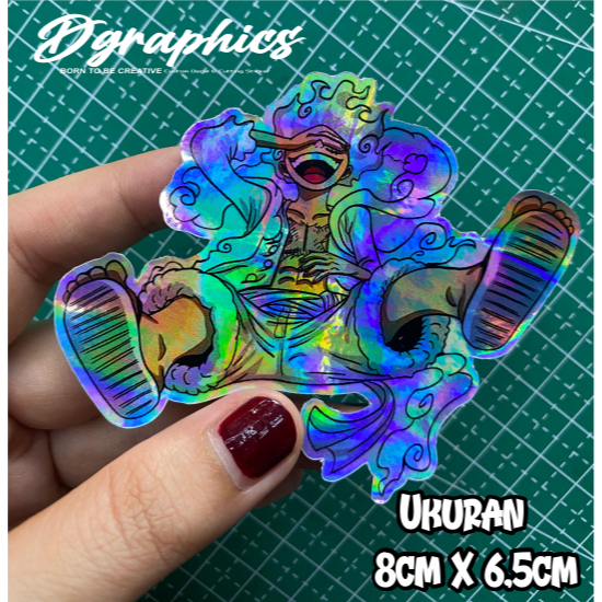 

Sticker Hologram One Piece, Chibi Monkey D Luffy Gear 5