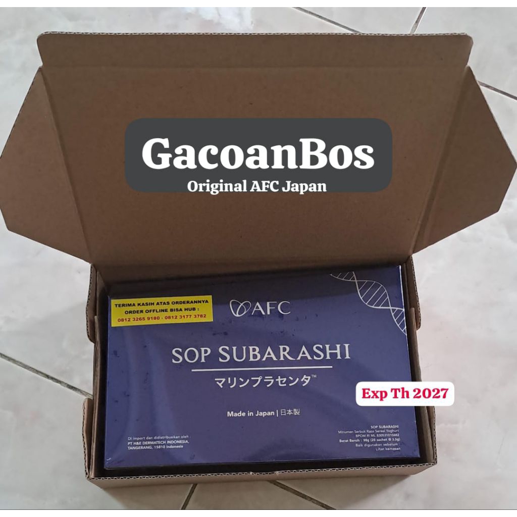 SUPLEMEN KESEHATAN SOP SUBARASHII ORIGINAL AFC JAPAN EXP TH 2028 TERBARU