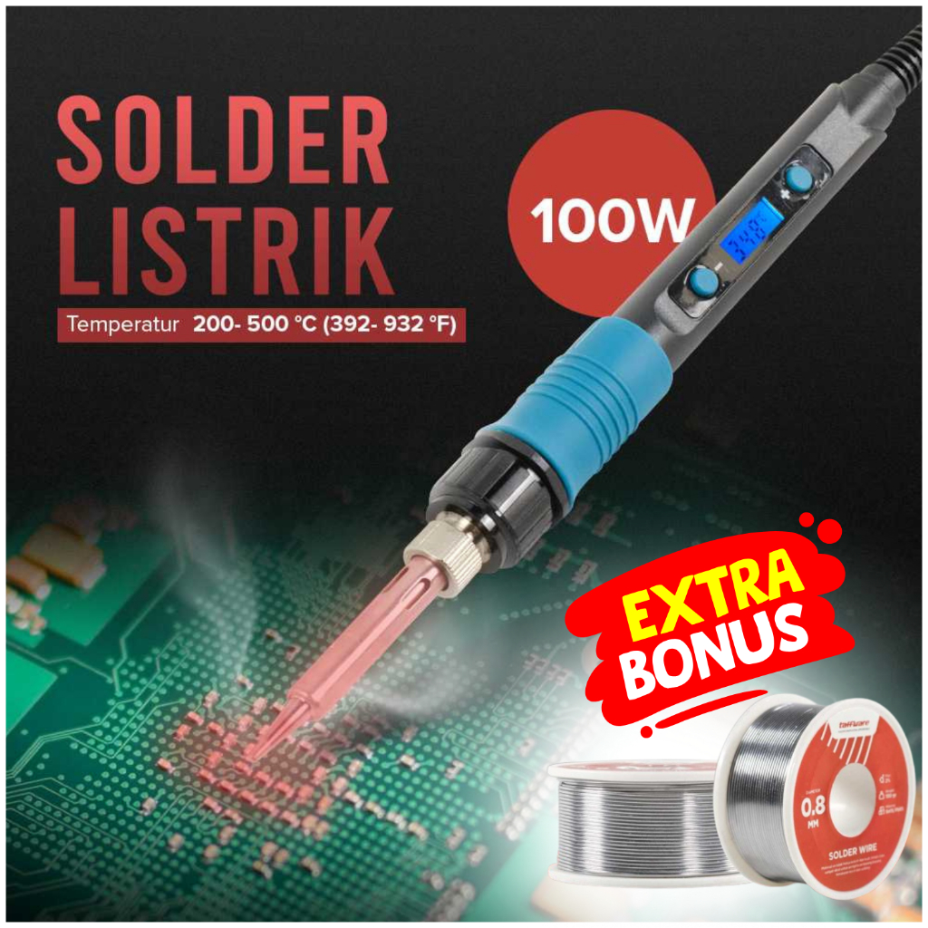 GO DIYE Solder Listrik Super Panas 100 Watt Bonus Timah