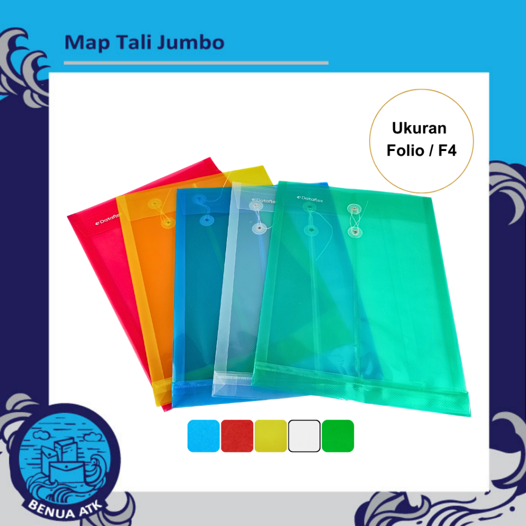 

Dataflex Map Plastik Envelope Bag Jumbo / Map Tali Folio / F4 (isi 12pcs) - DF-7212