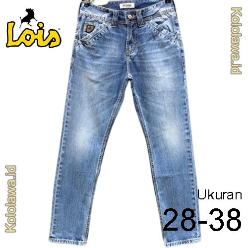 Celana Panjang Pria Lois Original Slimfit CFL Kantong Miring Jeans Fashion Pria Biru Terang Celana J