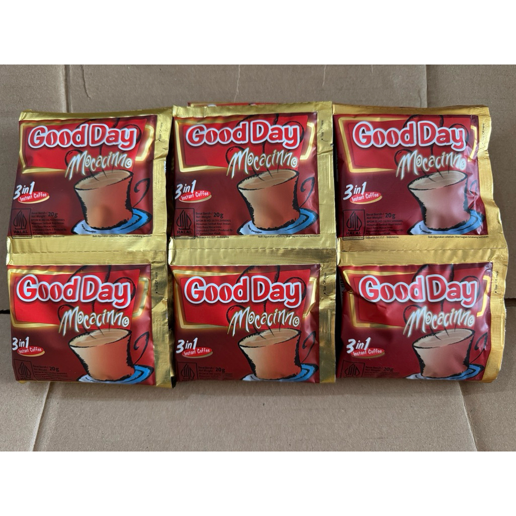 

Goodday 3 in 1 Mocacinno 20g 1Renceng isi 10Sachet
