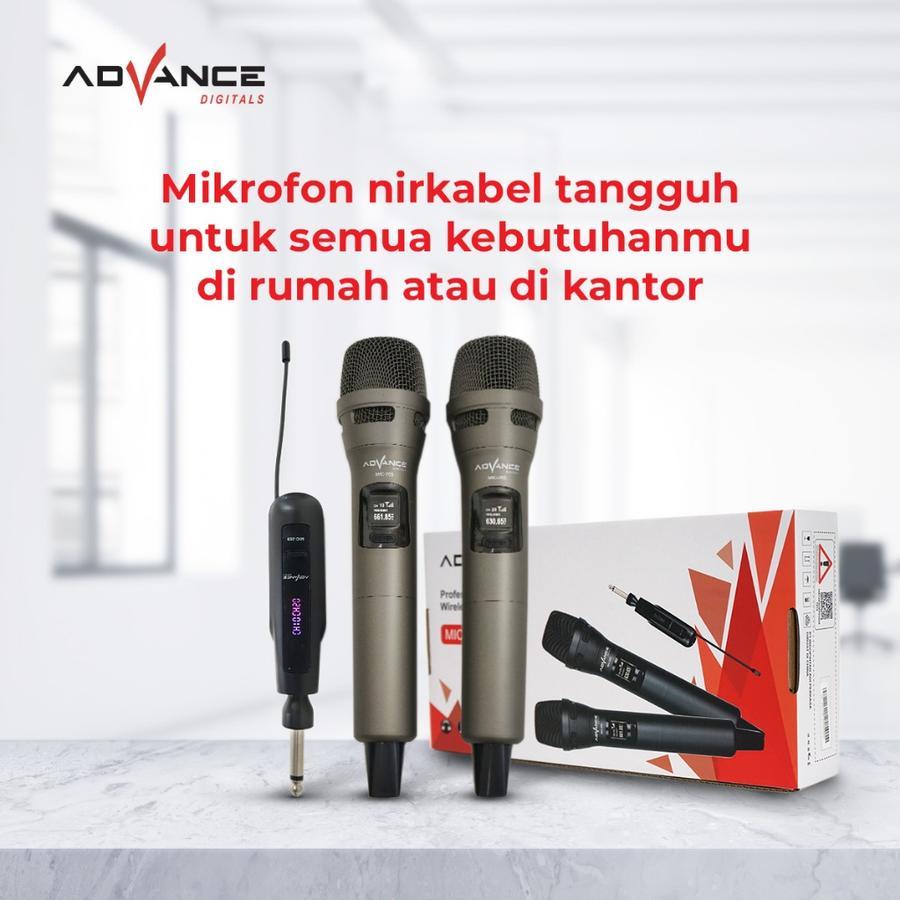 BESTPROMO Advance MIC-209 Double Mic Wireless Recharger Bisa digunakan untuk Souncard&Speaker