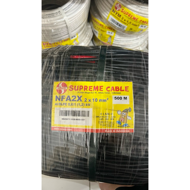 Kabel Twisted 2x10 Supreme Kabel LVTC 2x10 Kabel SR Tiang Listrik SNI Meteran